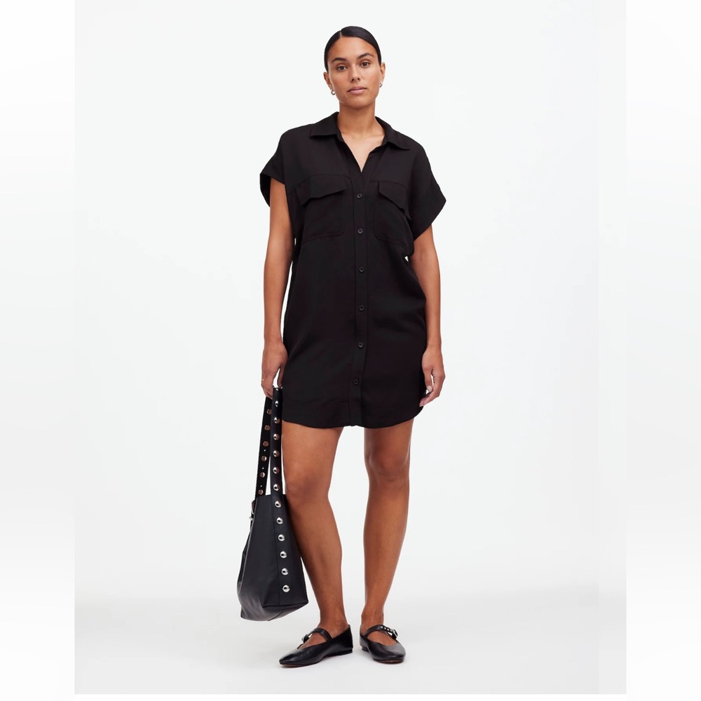 Madewell Black Button Down Shirtdress